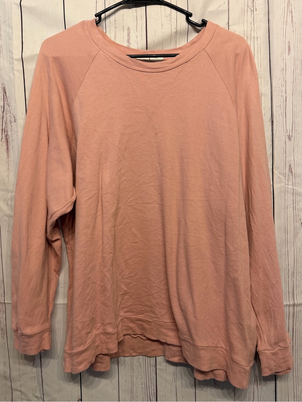 Zenana Outfitters Women's Long-Sleeve Crewneck Top in Dusty Rose